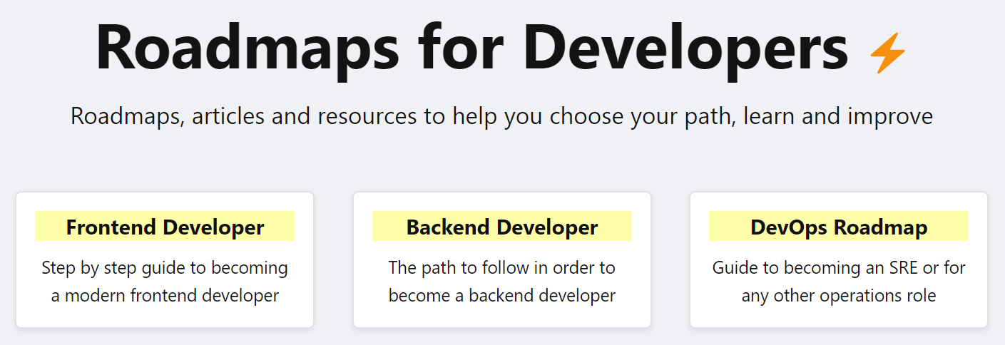 Developer roadmaps