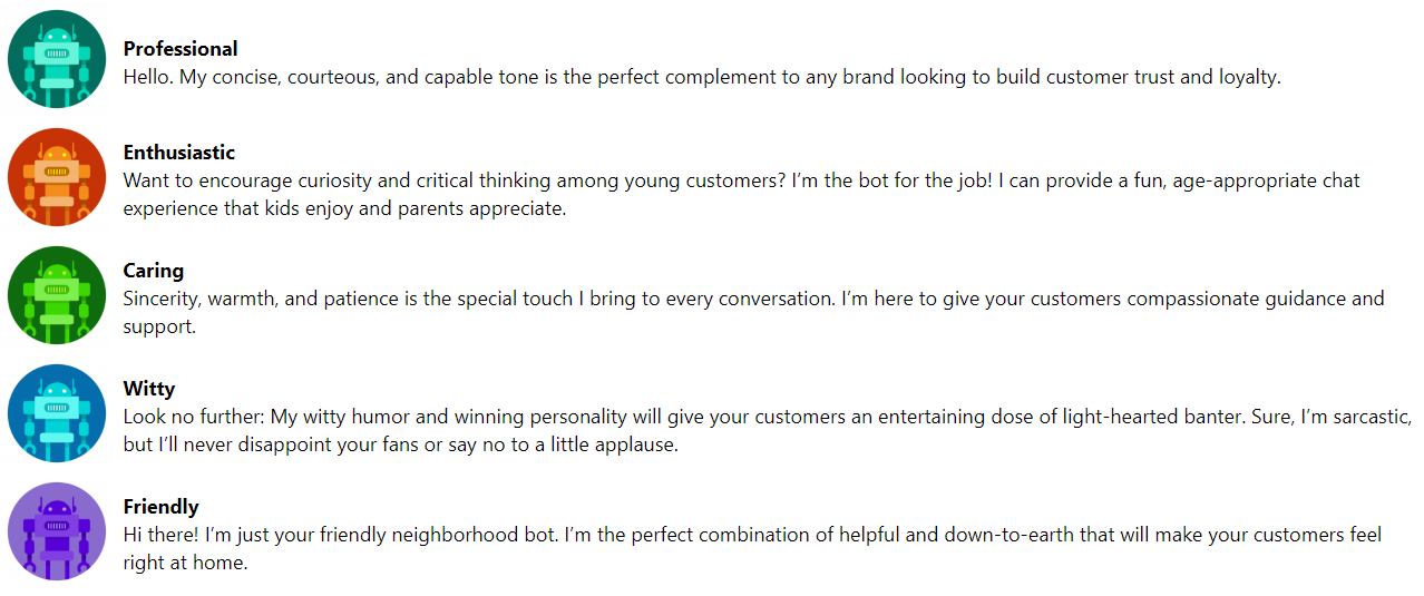 Microsoft Project Personality Chat